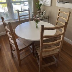 Set of 4 Antique Pine Dining Chairs