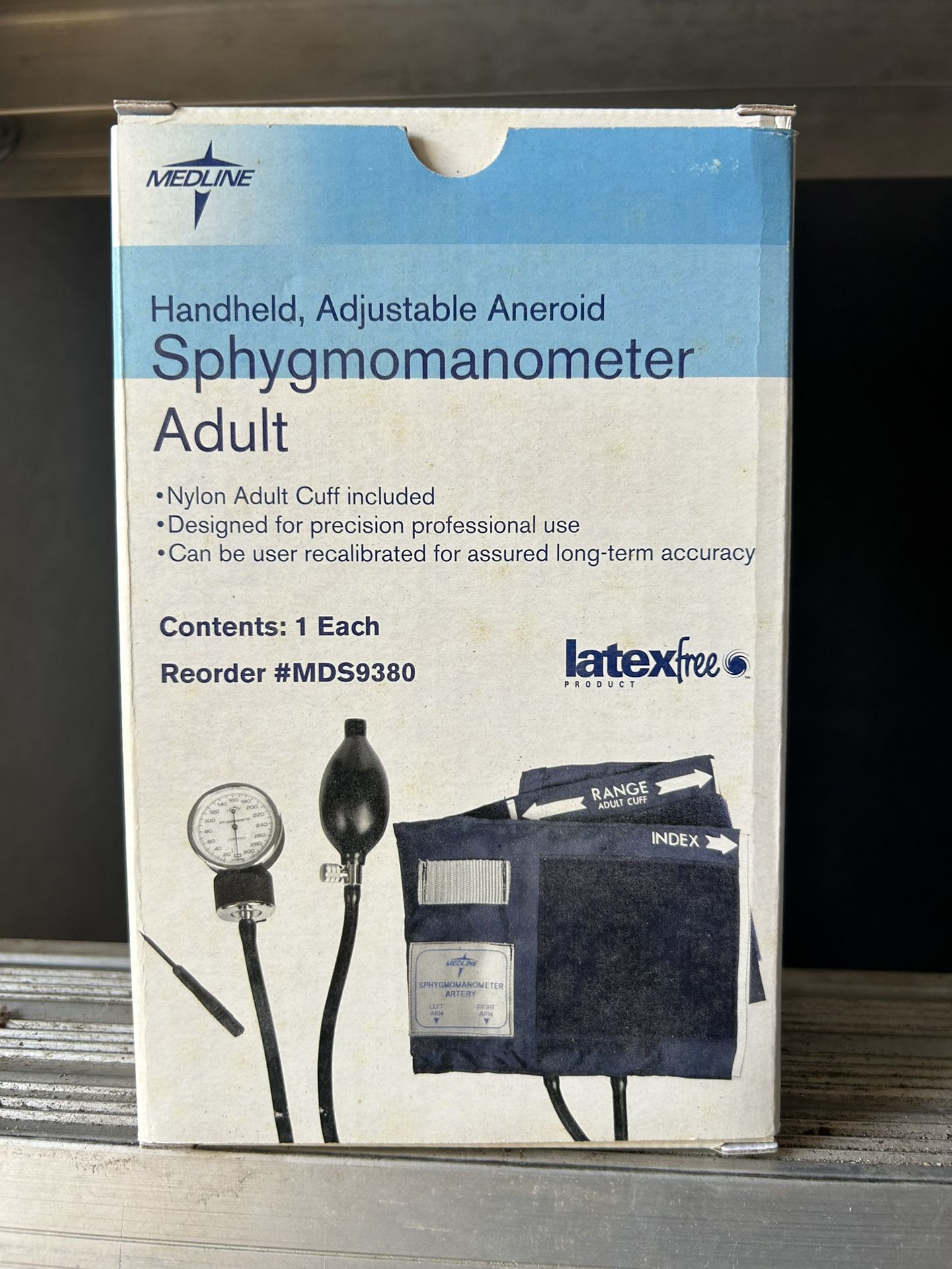 Medline Handheld Adjustable Aneroid Sphygmomanometer Adult