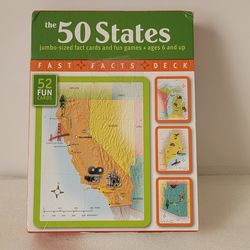 The 50 States Jumbo Sized Fact Cards & Fun Games COMPLETE 52 fun cards