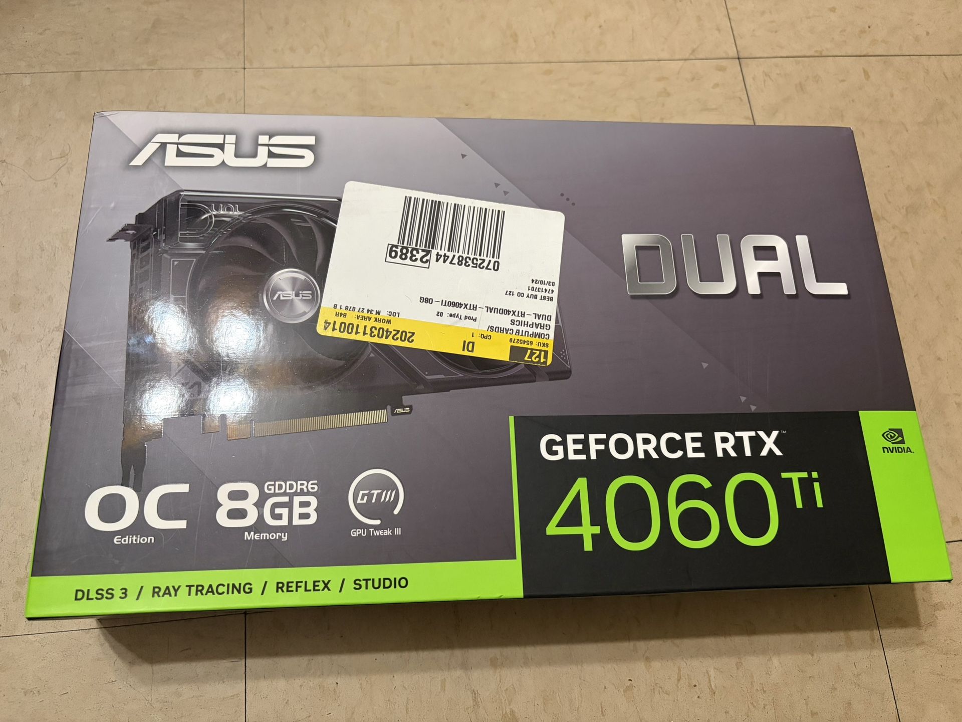 ASUS Dual RTX 4060 Ti OC 8GB Graphics Card