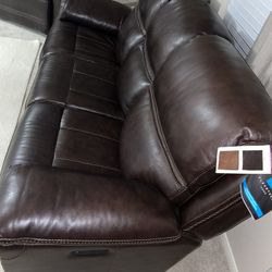 Reclining Brown Leather Couches