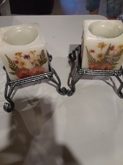 Set of 2 Square Candle Holders