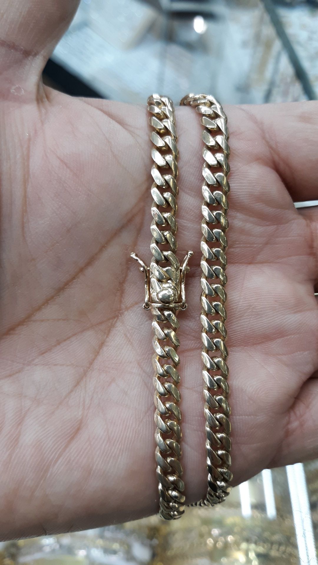14k gold Cuban link hand made chain 24 inch 57.7 grams solid 6mm