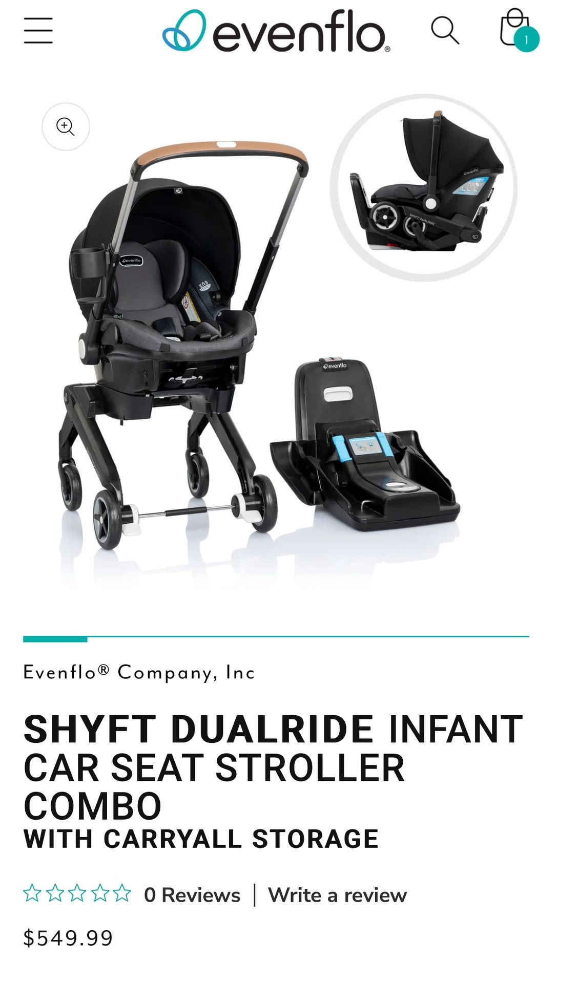 Shyft DualRide Travel System with Carryall Storage 