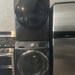 Samsung front load washer &. Samsung front load gas dryer set stainless steel