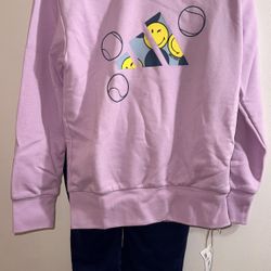 New Girls Xsmall Adidas Smiley World Jogger Set