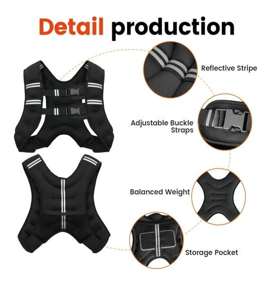 POUDEE WEIGHTED VEST 20 LB BLACK