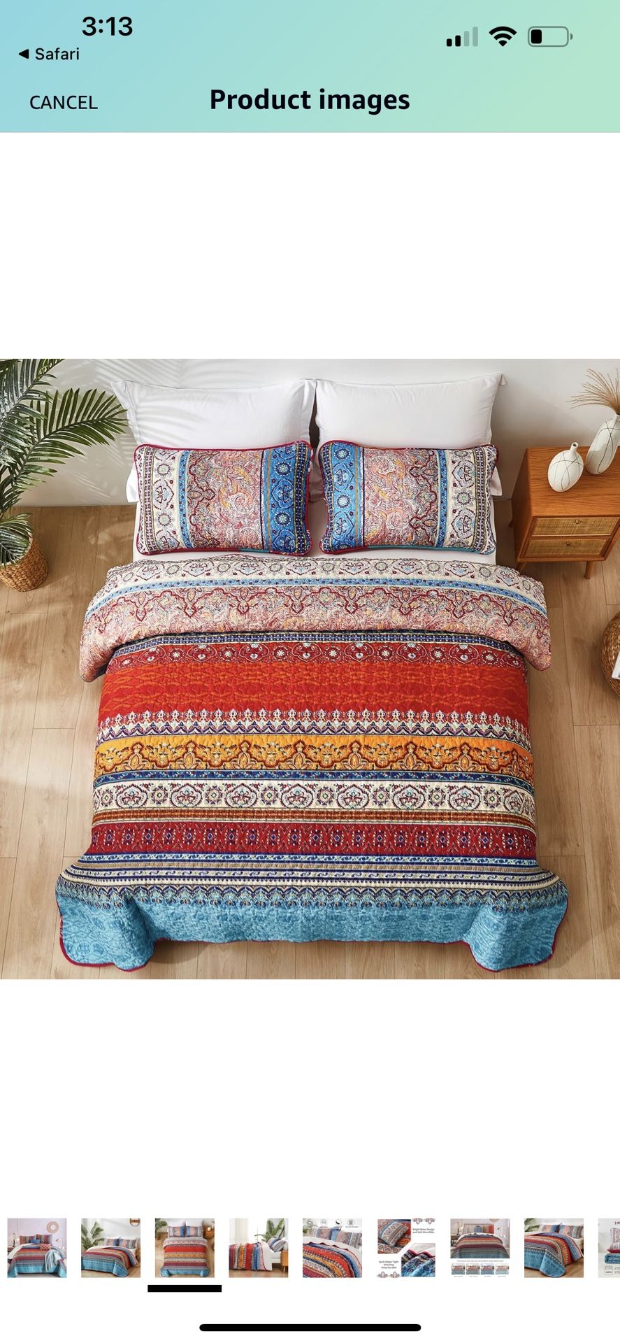 Boho King 3 Pieces Blanket New