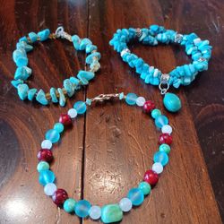 Vintage Turquoise Bracelets  X 3.