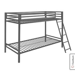 New in box twin over twin bunk bed mattresses not included