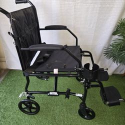 Medline Ultra Lightweight Transport Wheelchair for Adults, Foldable, 19-Inch Seat Width, Silla De Ruedas