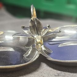 Antique Silver and Gold  serving plate dish