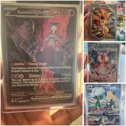 Team Rocket’s Mewtwo Ex (NM), Ethan’s Typhlosion, Charizard EX, Cynthia’s Roserade