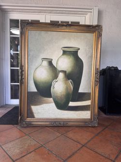 Vintage Frame Oil Painting By A. Warner