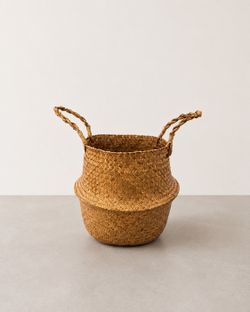 Large Woven Seagrass Belly Basket | Storage, Plant or Laundry