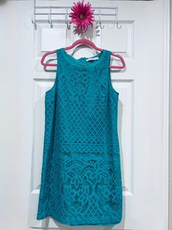 Ann Taylor LOFT Green Lace Midi Party Cocktail Dress