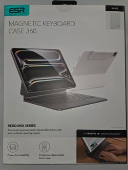 ESR Magnetic Keyboard Case 360 Rebound Series For iPad Pro 13 M5 M4 25 24 White
