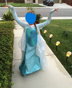 Girls Chasing Fireflies Halloween Costume, Girls Size 10-12; Elsa Frozen