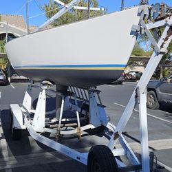 J/24 - Fresh Bottom Paint, Polished Topsides, Clean Interior, Updated Trailer, Tohatsu 3.5hp Long Shaft - Freshwater Boat