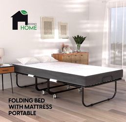 FOLDING BED WITH MATTRESS PORTABLE