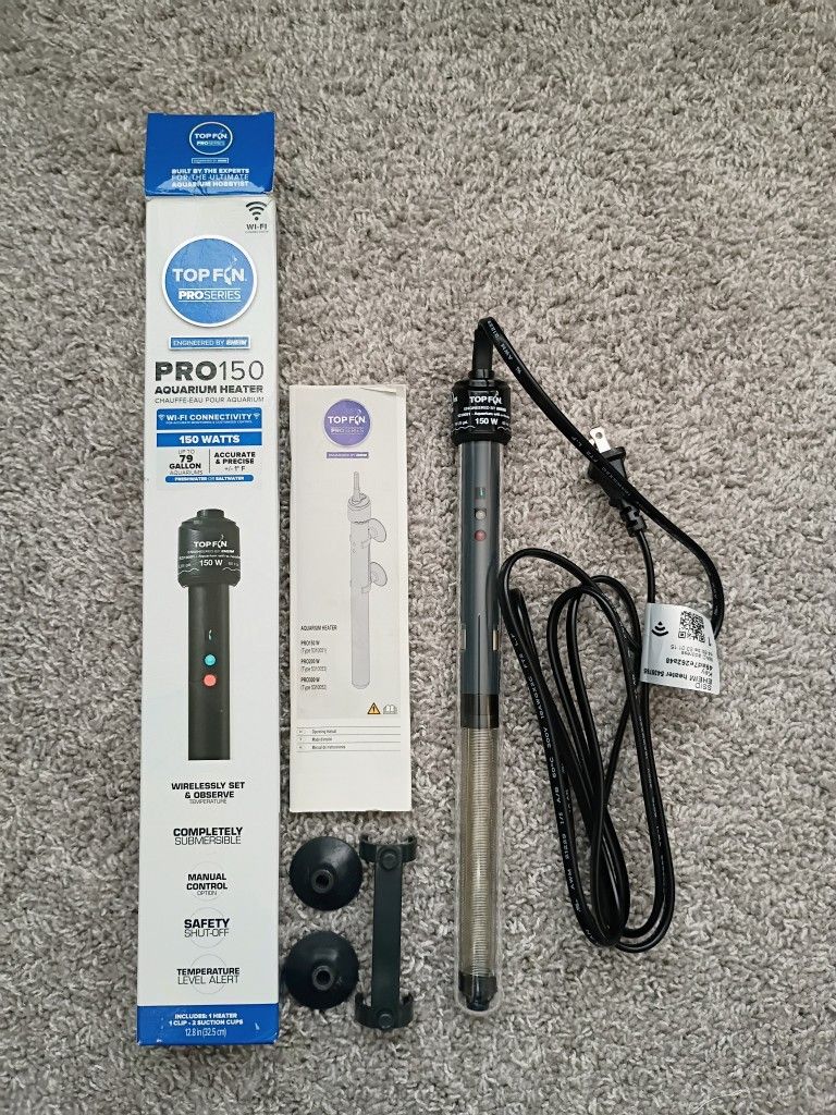 Top Fin Pro 150 Aquarium Heater 150W Up 79 Gal WiFi 