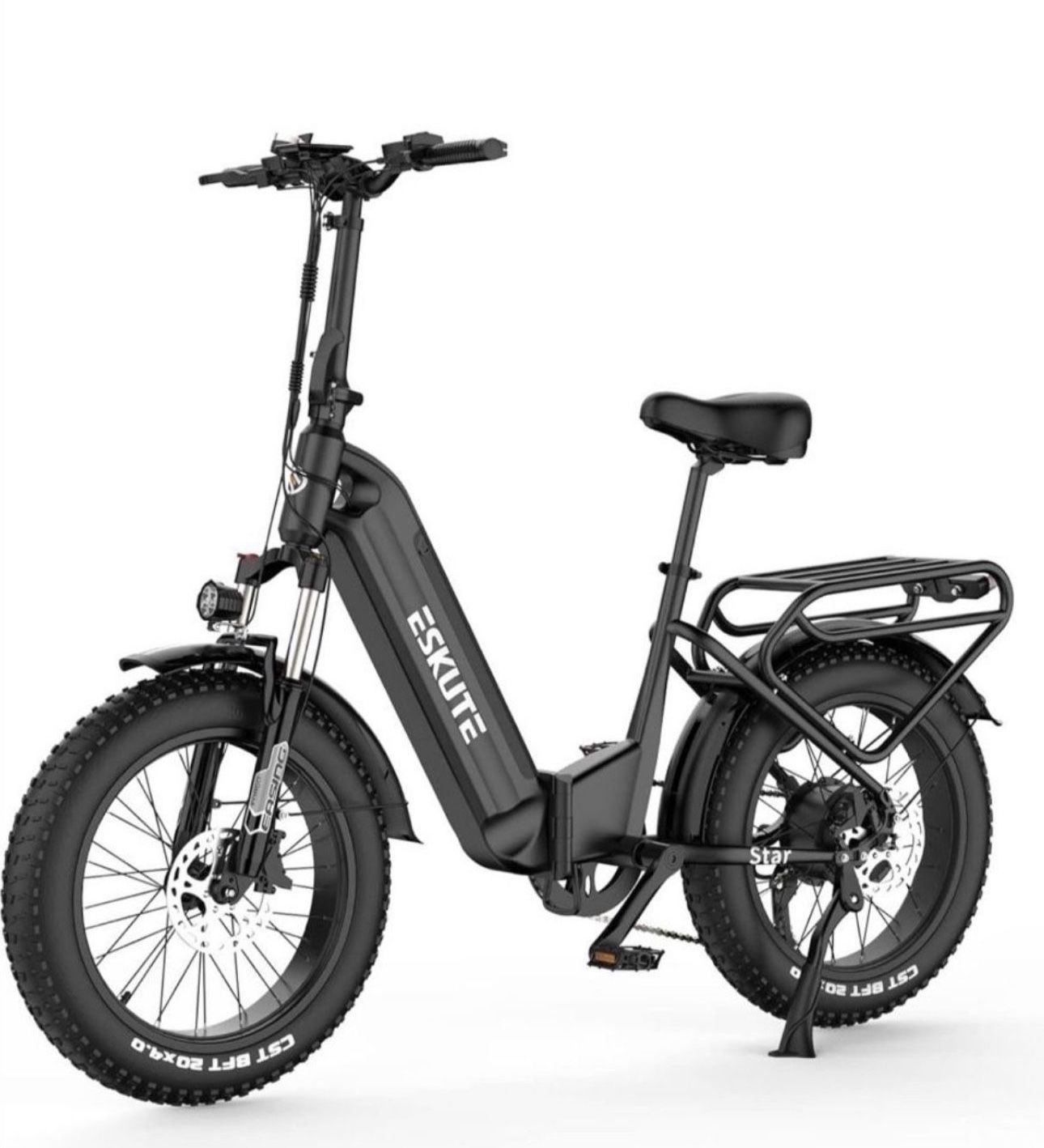 ESKUTE E Bike for Adults 750W Peak 20"x4.0" Fat Tire Folding Electric Bike - 48V 20AH Battery 22Mph 80 Miles Range 7 Speed Hydraulic Electric Mountain