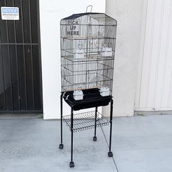 (Brand New) $55 Small to Medium Bird Cage 60” Tall Parrot Parakeet Cockatiel Bird Cage 18x14x60” Rolling Stand 