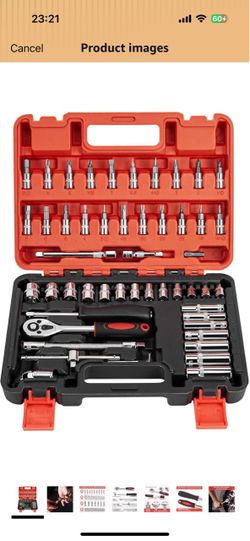 NEW 53-Piece 1/4” Drive Socket & Ratchet Tool Set – CR-V Metric