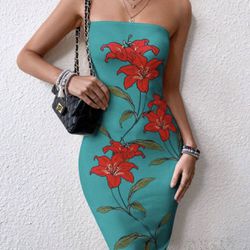 Floral Print Tube Bodycon Dress *NEW*