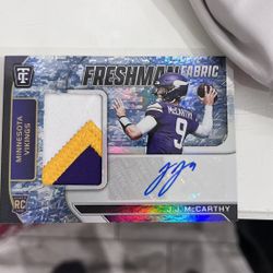 JJ McCarthy Panini Freshmen Fabric Autograph 