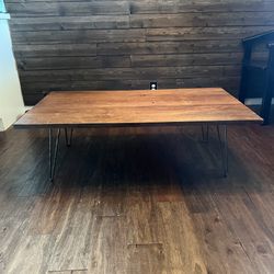 CB2 Mid century Modern Wood/Metal Coffee Table