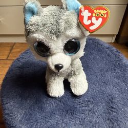 Ty Beanie Boos Slush the husky dog 6 inch SPARKLY EYES With tag  Smoke free home