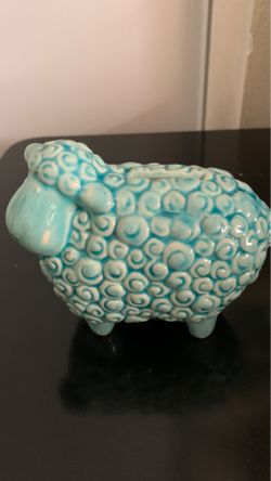 Blue Lamb Piggy Bank