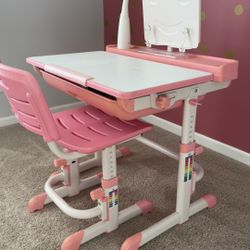 Gently Used Pink Study/art Table For Kids