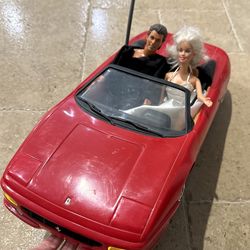 Barbie X Plus Ken In a Ferrari F355 electric Car, Vintage
