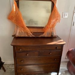 Antique Dresser With Mirror