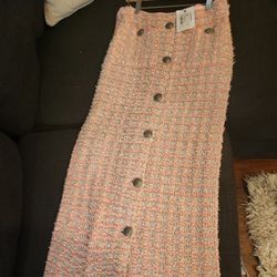 Authentic Balenciaga Long Pencil Tweed Skirt,