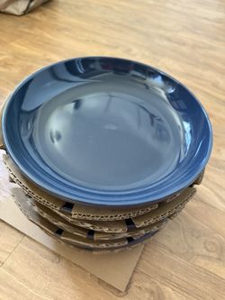 6 New Corelle Handcrafted Stoneware ~ NAVY ~ Meal Bowls 