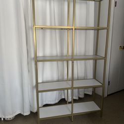 Gold Metal Bookshelf / Display Shelf