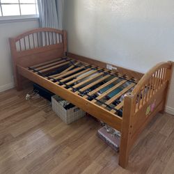 Free twin bed (no mattress) and desk w/chair