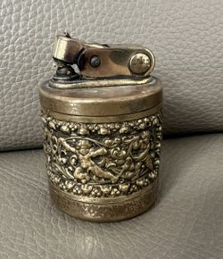 vintage Erhard & Söhne brass table lighter, typically dating from the 1950s or 1960s.