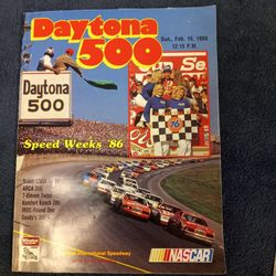 28th Annual Daytona 500 Program With Extra Memorabilia From Sunday February 16th 1986