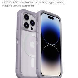 New In Box OtterBox DEFENDER XT Clear Series iPhone 14 Pro Max Case - Lavender Sky