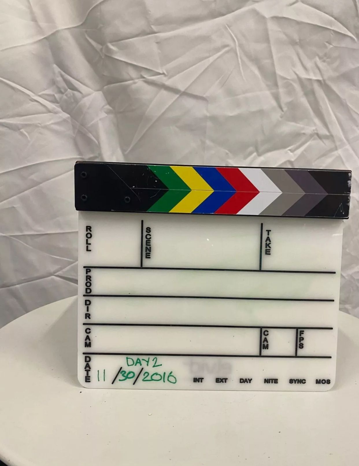 Coolbuy112 Acrylic Film Directors Clapboard, Hollywood Filming Slate Movie USED