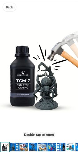 Ameralabs TGM-7 3D Wargaming Resin for Tabletop Miniatures – Tough, High Resolution, Low Odor, Fast Curing 3D Printing Liquid for 4K/8K/12K LCD/DLP/SL