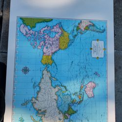 Vintage Map Table US Furniture Home Decor 1970s

