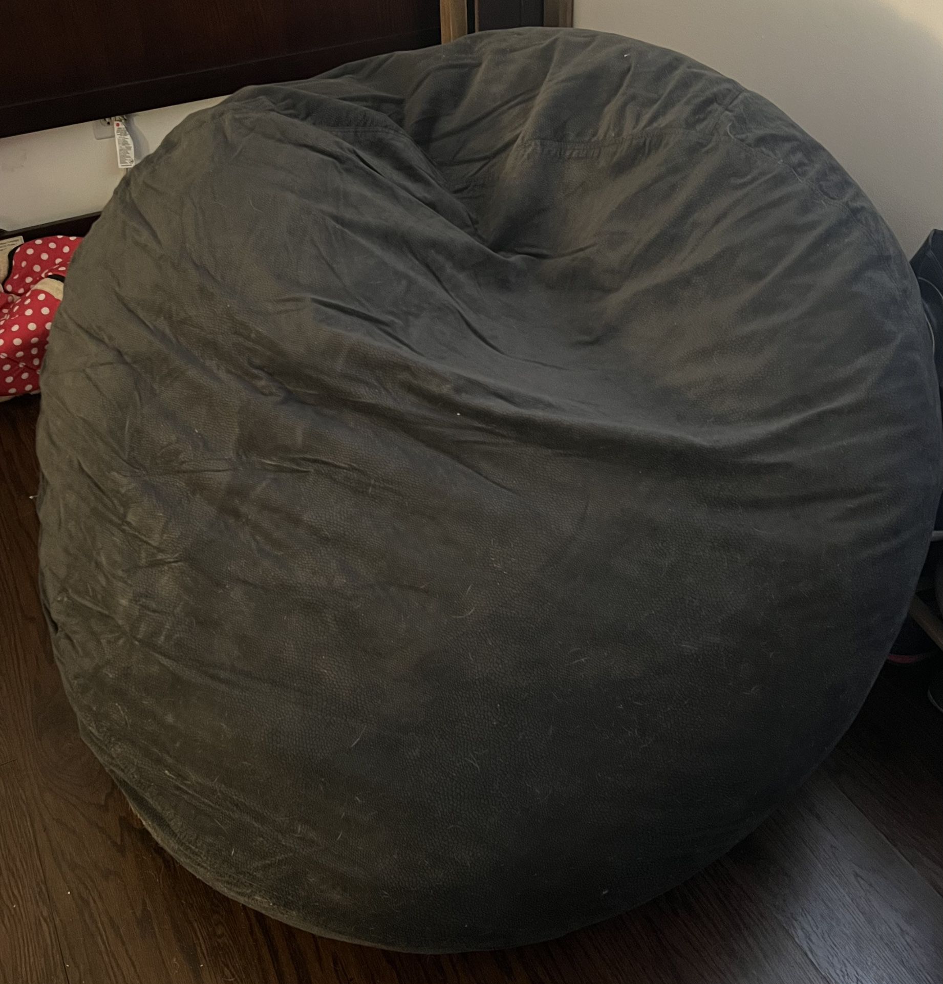 Chill Sack Bean Bag Chair: Giant 5’ Memory Foam Bean Bag In Gray