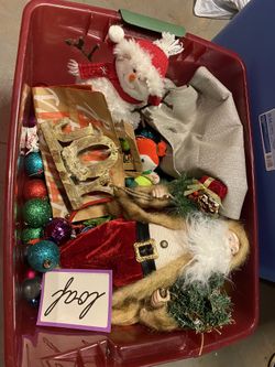 Bin With Xmas Decorations 