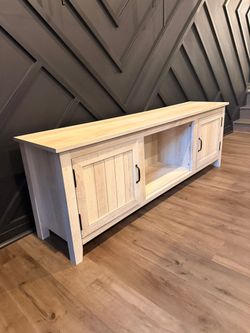 Large Whitewashed Farmhouse TV Console - Fits Up To 75" TV