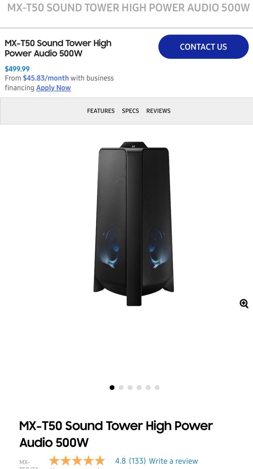 MX-T50 Sound Tower High Power Audio 500W